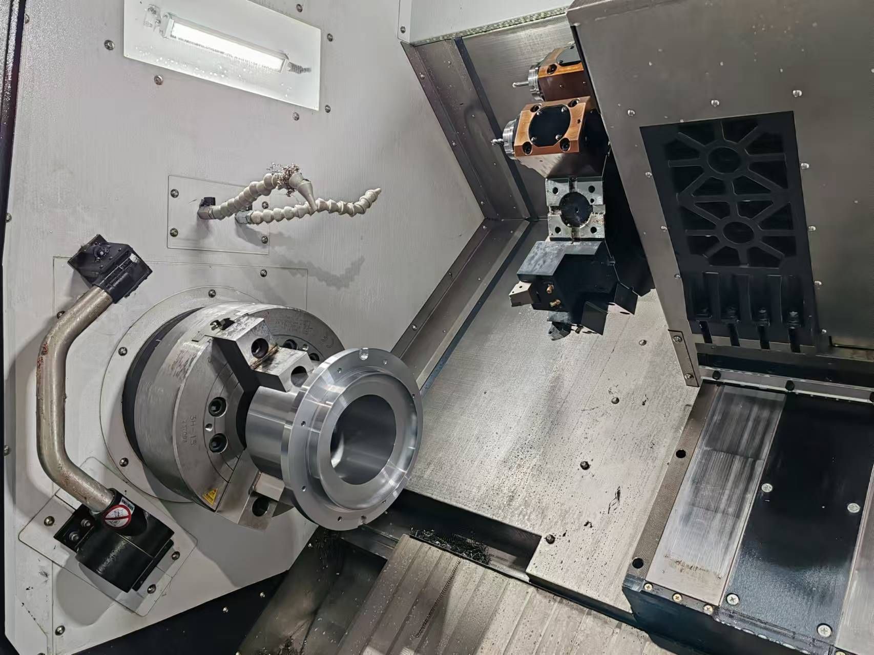Industrial CNC Lathe Machine in Manufacturing Facility